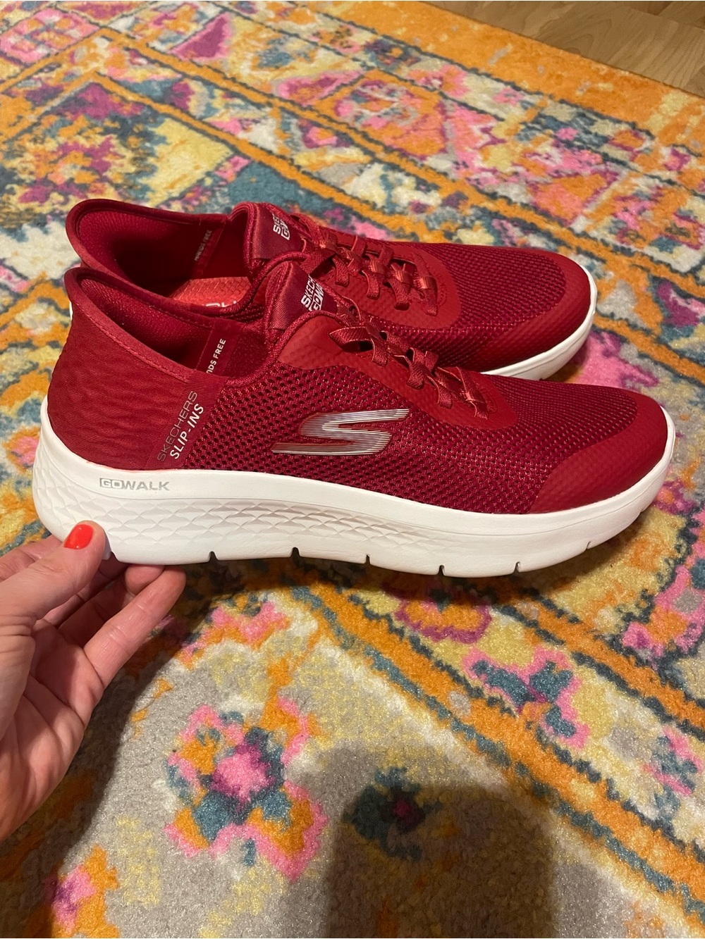 Skechers Red Slip-On Athletic Sneakers